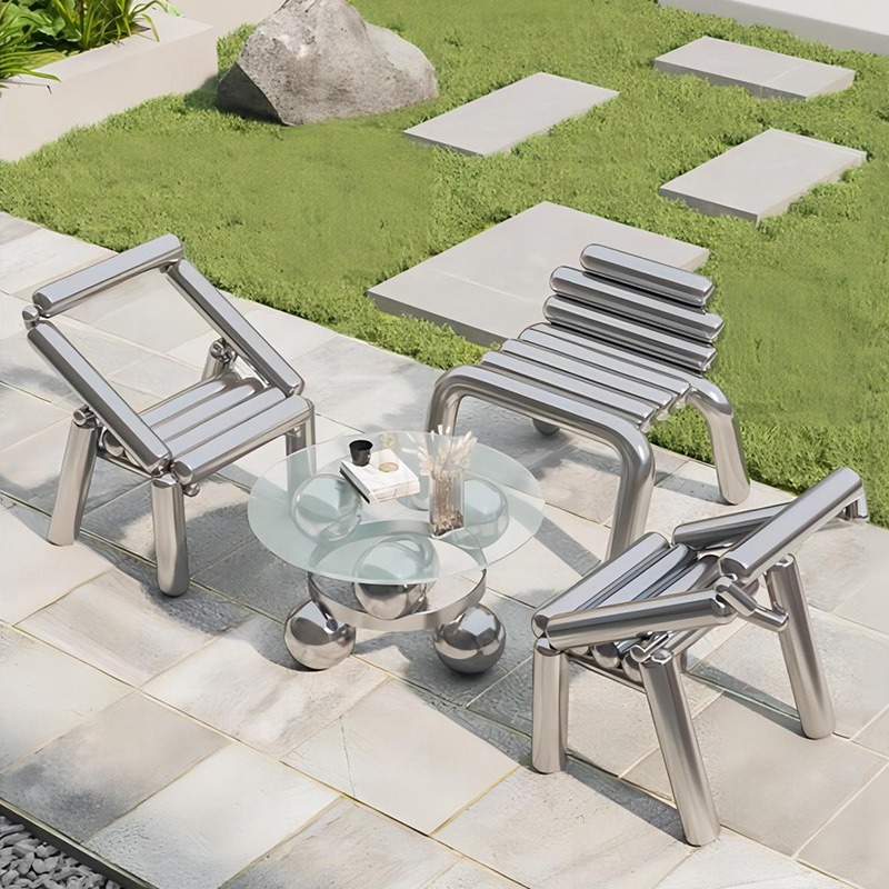 Outdoor Furniture Metal Chairs - كرسي من الفولاذ المقاوم للصدأ، كرسي