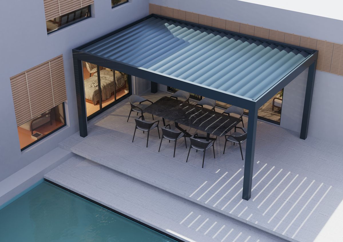 Outdoor Furniture Metal - شرفة حديقة خارجية مستطيلة الشكل من